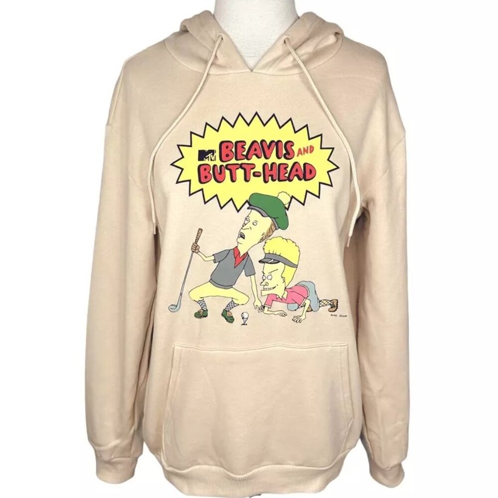 MTV Beavis & Butthead Golf Hoodie Double Sided NWOT Large